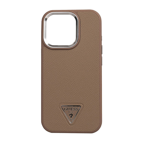 Apple iPhone 16 Pro Kılıf Guess Orjinal Lisanslı M-safe Şarj Özellikli Grained Triangle Kapak