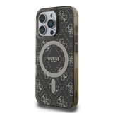 Apple iPhone 16 Pro Kılıf Guess Orjinal Lisanslı M-safe Şarj Özellikli IML Baskılı Klasik Logolu 4G Desenli Kapak