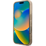 Apple iPhone 16 Pro Kılıf Guess Orjinal Lisanslı M-safe Şarj Özellikli IML Peony ve 4G Desenli Klasik Logolu Kapak