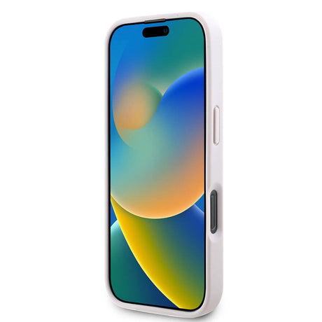Apple iPhone 16 Pro Kılıf Guess Orjinal Lisanslı M-safe Şarj Özellikli PU Deri 4G Desenli Taşlı Üçgen Logolu Kapak