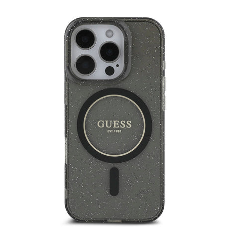 Apple iPhone 16 Pro Kılıf Guess Orjinal Lisanslı M-safe Şarj Özellikli Simli Silikon İnci Bileklikli Kapak