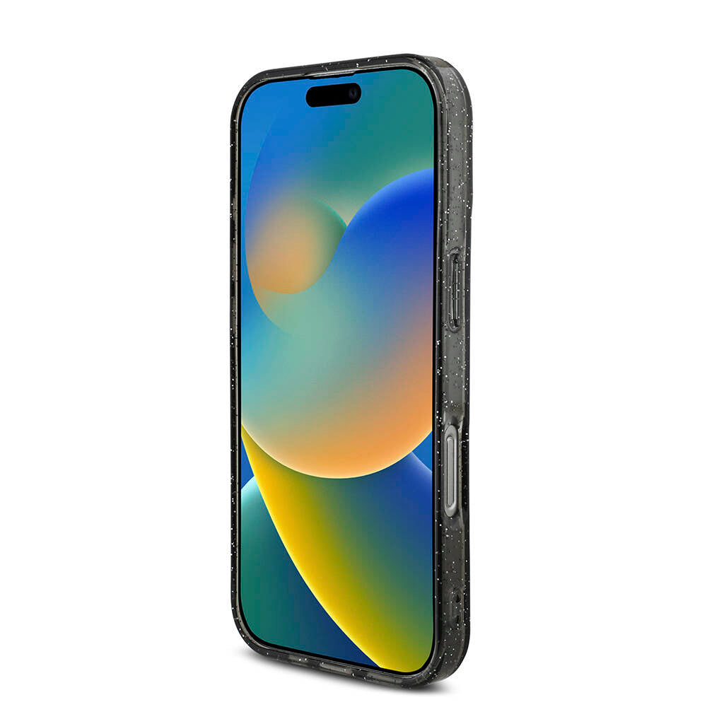 Apple iPhone 16 Pro Kılıf Guess Orjinal Lisanslı M-safe Şarj Özellikli Simli Silikon İnci Bileklikli Kapak