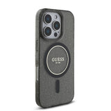 Apple iPhone 16 Pro Kılıf Guess Orjinal Lisanslı M-safe Şarj Özellikli Simli Silikon İnci Bileklikli Kapak