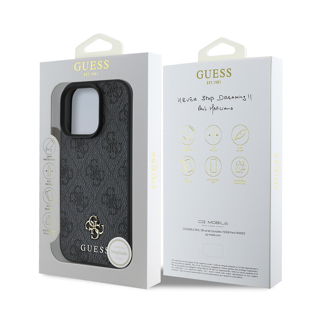 Apple iPhone 16 Pro Kılıf Guess Orjinal Lisanslı M-safe Şarj Özellikli Small 4G Classic Kapak