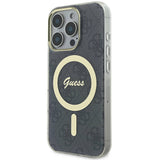 Apple iPhone 16 Pro Kılıf Guess Orjinal Lisanslı M-safe Şarj Özellikli Yazı Logolu 4G Desenli Kapak