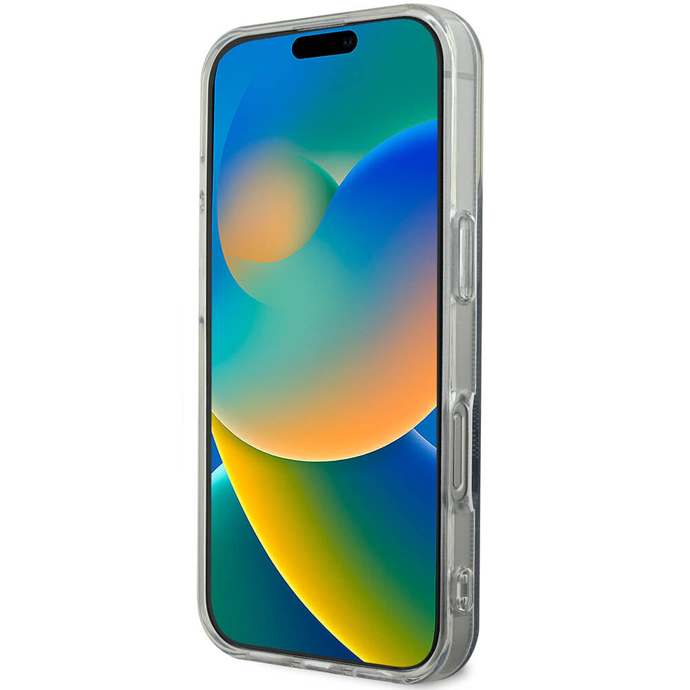 Apple iPhone 16 Pro Kılıf Guess Orjinal Lisanslı M-safe Şarj Özellikli Yazı Logolu 4G Desenli Kapak
