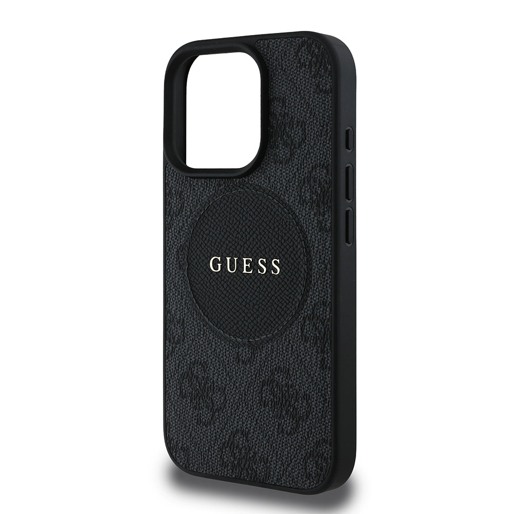 Apple iPhone 16 Pro Kılıf Guess Orjinal Lisanslı M-safe Şarj Özellikli Yazı Logolu Circle Classic Kapak