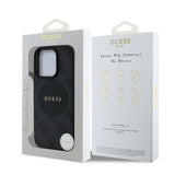 Apple iPhone 16 Pro Kılıf Guess Orjinal Lisanslı M-safe Şarj Özellikli Yazı Logolu Circle Classic Kapak