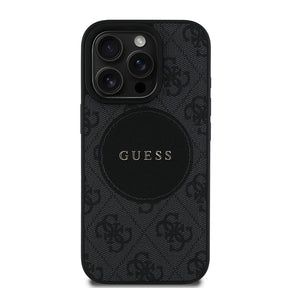 Apple iPhone 16 Pro Kılıf Guess Orjinal Lisanslı M-safe Şarj Özellikli Yazı Logolu Circle Classic Kapak