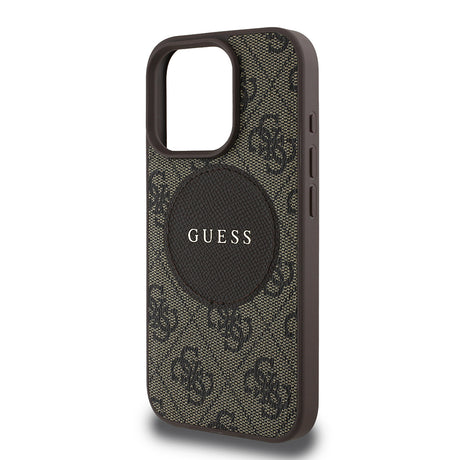 Apple iPhone 16 Pro Kılıf Guess Orjinal Lisanslı M-safe Şarj Özellikli Yazı Logolu Circle Classic Kapak