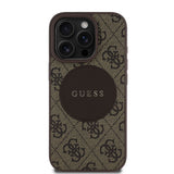 Apple iPhone 16 Pro Kılıf Guess Orjinal Lisanslı M-safe Şarj Özellikli Yazı Logolu Circle Classic Kapak