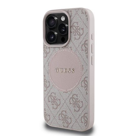 Apple iPhone 16 Pro Kılıf Guess Orjinal Lisanslı M-safe Şarj Özellikli Yazı Logolu Circle Classic Kapak