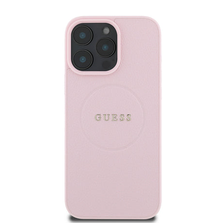 Apple iPhone 16 Pro Kılıf Guess Orjinal Lisanslı M-safe Şarj Özellikli Yazı Logolu Grained Kapak
