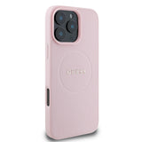Apple iPhone 16 Pro Kılıf Guess Orjinal Lisanslı M-safe Şarj Özellikli Yazı Logolu Grained Kapak