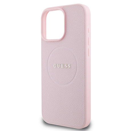 Apple iPhone 16 Pro Kılıf Guess Orjinal Lisanslı M-safe Şarj Özellikli Yazı Logolu Grained Kapak
