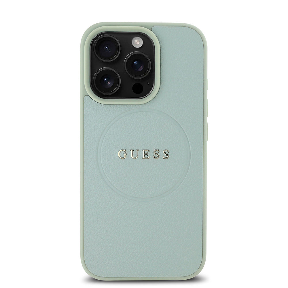 Apple iPhone 16 Pro Kılıf Guess Orjinal Lisanslı M-safe Şarj Özellikli Yazı Logolu Grained Kapak