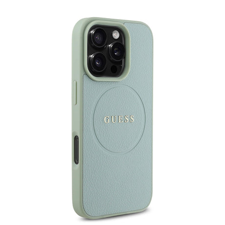 Apple iPhone 16 Pro Kılıf Guess Orjinal Lisanslı M-safe Şarj Özellikli Yazı Logolu Grained Kapak