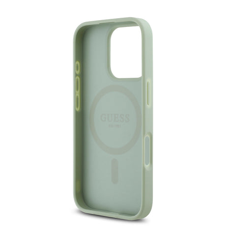 Apple iPhone 16 Pro Kılıf Guess Orjinal Lisanslı M-safe Şarj Özellikli Yazı Logolu Grained Kapak