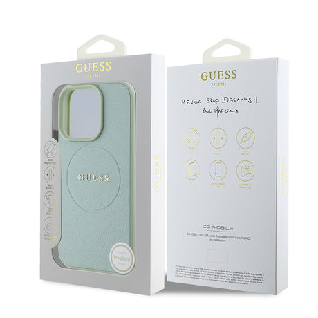 Apple iPhone 16 Pro Kılıf Guess Orjinal Lisanslı M-safe Şarj Özellikli Yazı Logolu Grained Kapak