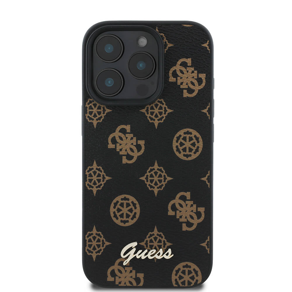 Apple iPhone 16 Pro Kılıf Guess Orjinal Lisanslı M-safe Şarj Özellikli Yazı Logolu Peony Kapak