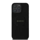 Apple iPhone 16 Pro Kılıf Guess Orjinal Lisanslı M-safe Şarj Özellikli Yazı Logolu Saffiano Classic Kapak