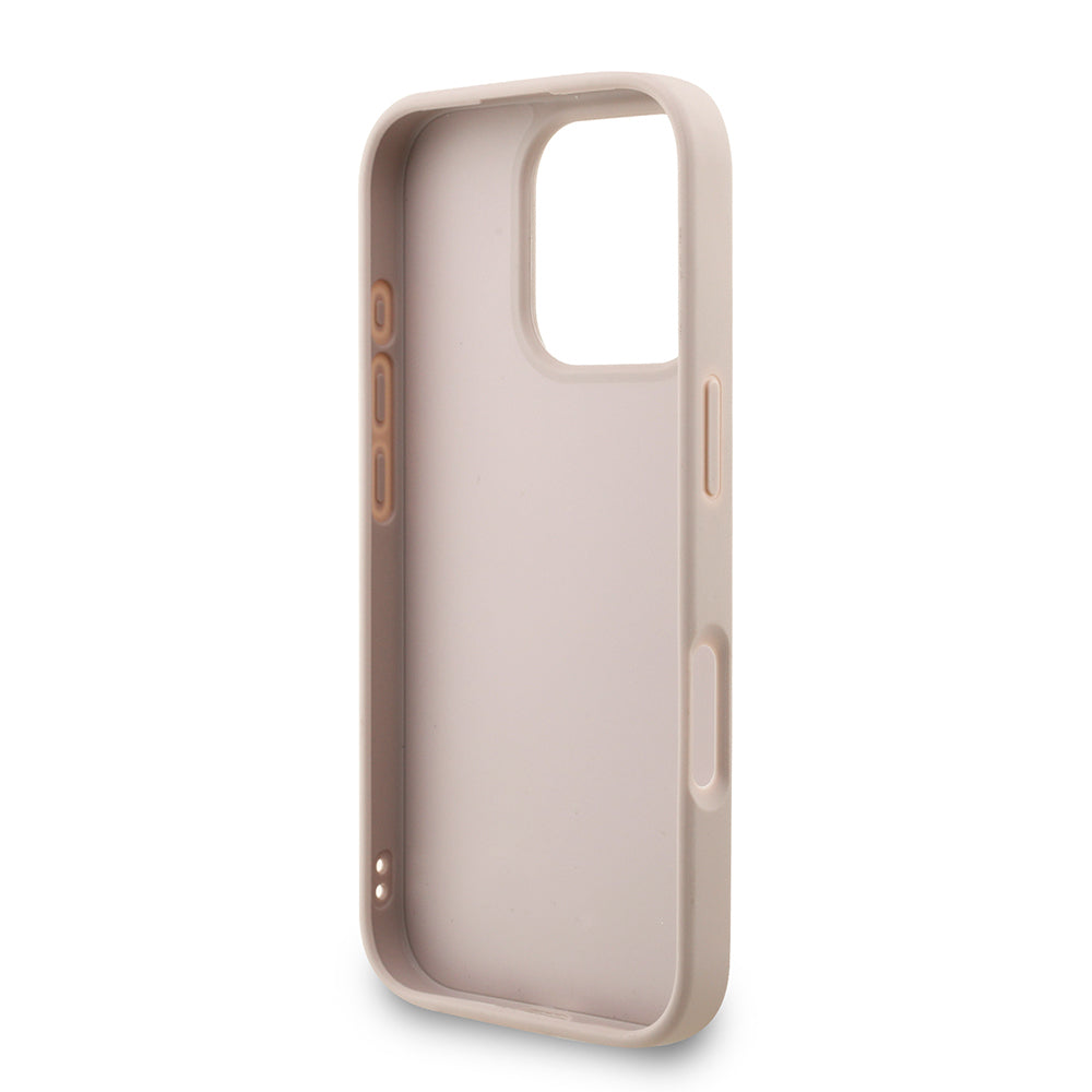 Apple iPhone 16 Pro Kılıf Guess Orjinal Lisanslı PU Deri Bilek Askı İpli Metal Büyük 4G ve Yazı Logolu Kapak