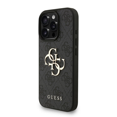 Apple iPhone 16 Pro Kılıf Guess Orjinal Lisanslı PU Deri Bilek Askı İpli Metal Büyük 4G ve Yazı Logolu Kapak