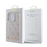 Apple iPhone 16 Pro Kılıf Guess Orjinal Lisanslı PU Deri Şerit Logo Dizaynlı Kapak