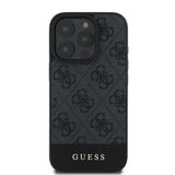 Apple iPhone 16 Pro Kılıf Guess Orjinal Lisanslı PU Deri Şerit Logo Dizaynlı Kapak