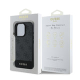 Apple iPhone 16 Pro Kılıf Guess Orjinal Lisanslı PU Deri Şerit Logo Dizaynlı Kapak