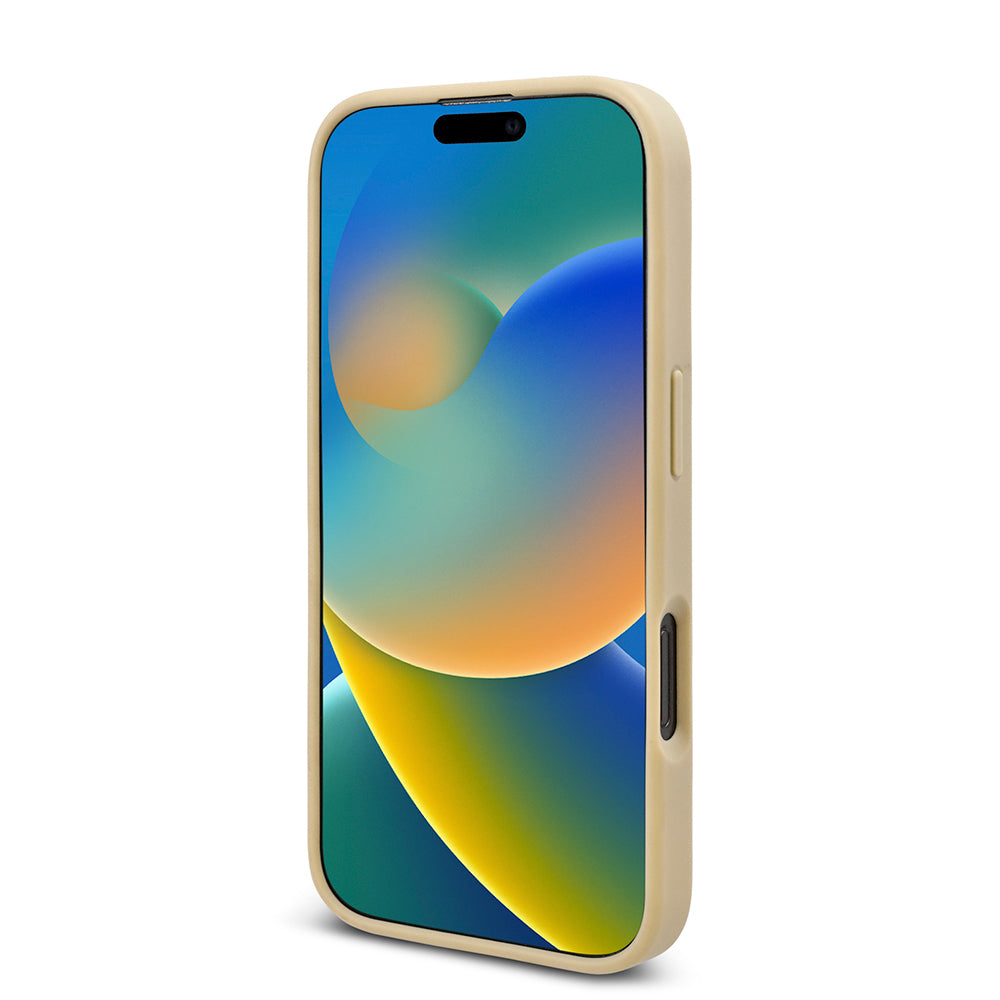 Apple iPhone 16 Pro Kılıf Guess Orjinal Lisanslı Taşlı Arka Yüzey Üçgen Logolu Kapak