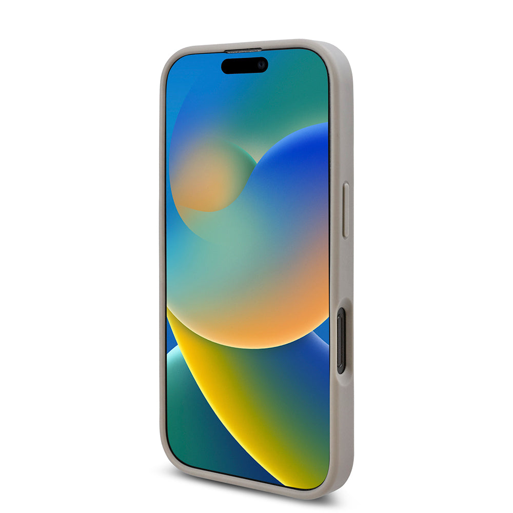 Apple iPhone 16 Pro Kılıf Guess Orjinal Lisanslı Taşlı Arka Yüzey Üçgen Logolu Kapak