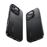 Apple iPhone 16 Pro Kılıf Karbon Fiber M-safe Şarj Özellikli Kamera Kontrol Butonlu Benks Hybrid ArmorPro Montage Kevlar Kapak