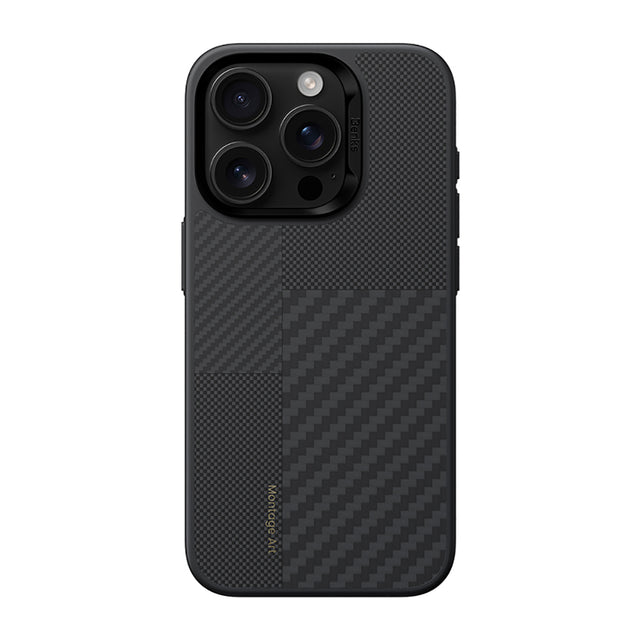 Apple iPhone 16 Pro Kılıf Karbon Fiber M-safe Şarj Özellikli Kamera Kontrol Butonlu Benks Hybrid ArmorPro Montage Kevlar Kapak