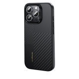 Apple iPhone 16 Pro Kılıf Karbon Fiber M-safe Şarj Özellikli Kamera Kontrol Butonlu Benks Hybrid ArmorPro Montage Kevlar Kapak