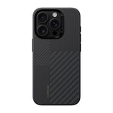 Apple iPhone 16 Pro Kılıf Karbon Fiber M-safe Şarj Özellikli Kamera Kontrol Butonlu Benks Hybrid ArmorPro Montage Kevlar Kapak