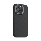 Apple iPhone 16 Pro Kılıf Karbon Fiber M-safe Şarj Özellikli Kamerra Kontrol Butonlu Benks Hybrid ArmorPro 600D Kevlar Kapak