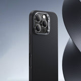 Apple iPhone 16 Pro Kılıf Karbon Fiber M-safe Şarj Özellikli Benks Hybrid ArmorPro 600D Kevlar Kapak