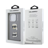 Apple iPhone 16 Pro Kılıf Karl Lagerfeld Orjinal Lisanslı K&C Heads Pin Kapak