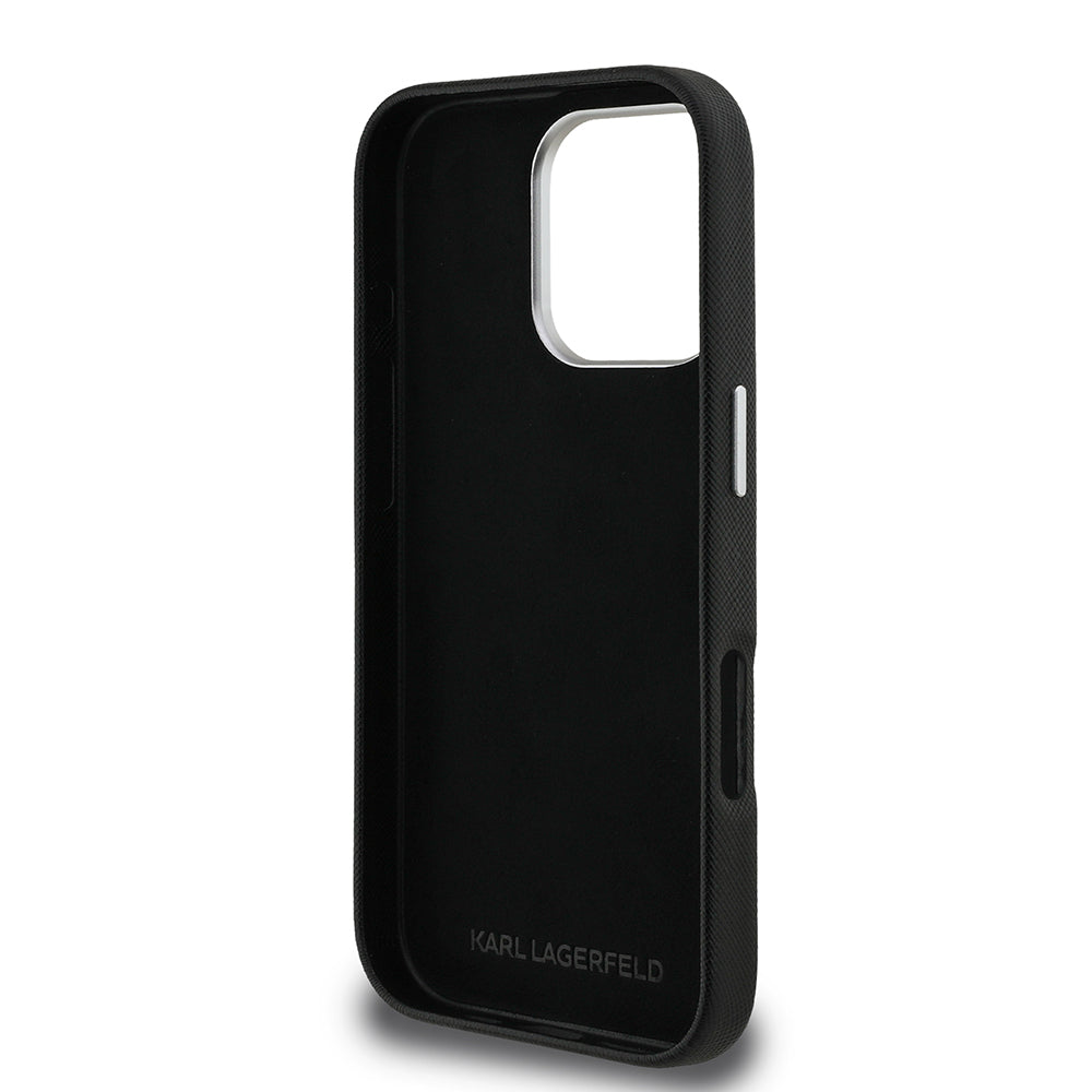 Apple iPhone 16 Pro Kılıf Karl Lagerfeld Orjinal Lisanslı K&C Heads Pin Kapak