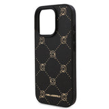 Apple iPhone 16 Pro Kılıf Karl Lagerfeld Orjinal Lisanslı M-safe Şarj Özellikli PU Deri Karl Heads Desenli Klasik Logolu Kapak