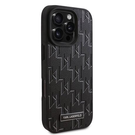 Apple iPhone 16 Pro Kılıf Karl Lagerfeld Orjinal Lisanslı M-safe Şarj Özellikli KL Yazılı Hot Stamp Kapak
