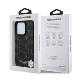 Apple iPhone 16 Pro Kılıf Karl Lagerfeld Orjinal Lisanslı M-safe Şarj Özellikli KL Yazılı Hot Stamp Kapak