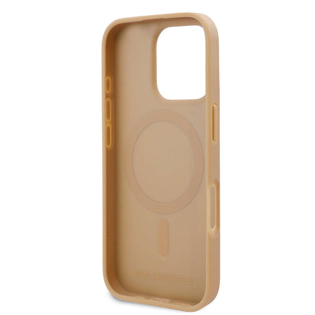 Apple iPhone 16 Pro Kılıf Karl Lagerfeld Orjinal Lisanslı M-safe Şarj Özellikli KL Yazılı Hot Stamp Kapak