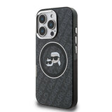 Apple iPhone 16 Pro Kılıf Karl Lagerfeld Orjinal Lisanslı Parlayan Simli Karl & Choupette Heads Kapak