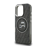 Apple iPhone 16 Pro Kılıf Karl Lagerfeld Orjinal Lisanslı Parlayan Simli Karl & Choupette Heads Kapak