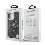 Apple iPhone 16 Pro Kılıf Karl Lagerfeld Orjinal Lisanslı Parlayan Simli Karl & Choupette Heads Kapak