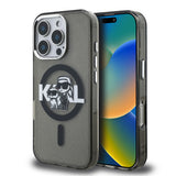Apple iPhone 16 Pro Kılıf Karl Lagerfeld Orjinal Lisanslı Parlayan Simli Karl & Choupette Sketch Logo Kapak