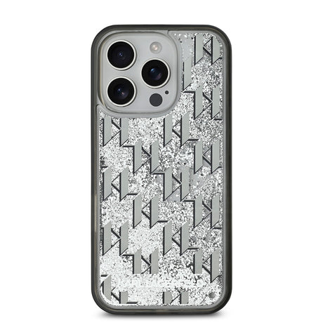 Apple iPhone 16 Pro Kılıf Karl Lagerfeld Orjinal Lisanslı Simli KL Yazılı Monogram Gradient Kapak
