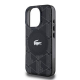 Apple iPhone 16 Pro Kılıf Lacoste Orjinal Lisanslı M-safe Şarj Özellikli IML Baskılı Gümüş Timsah Logolu Monogram Kapak